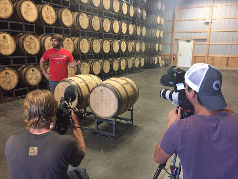 Filming at Driftless Glen Distillery