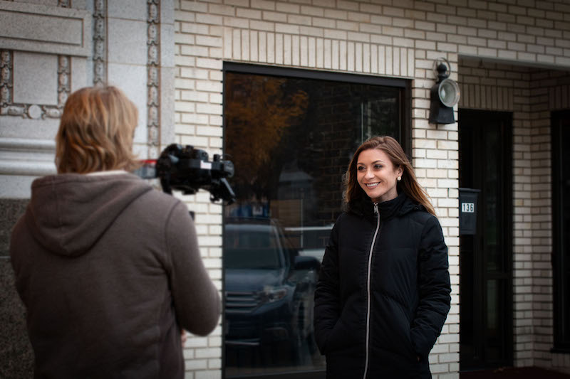 Mariah filming in downtown Baraboo